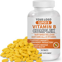 Super Complexe de Vitamines B Antioxydant à Libération Prolongée pour Adultes – Soutient le Système Nerveux et la Production d'Énergie Cérébrale – 250 Comprimés