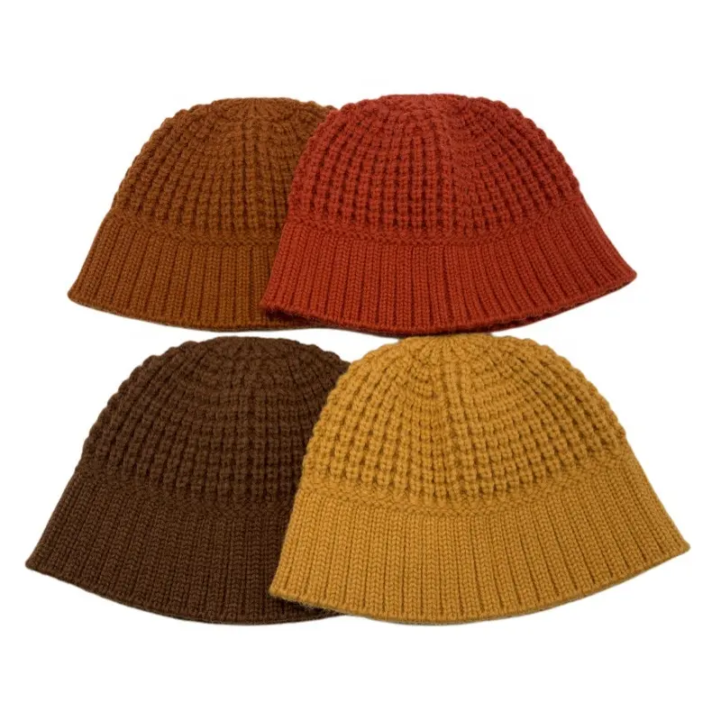2021 new style crochet fashion solid color warm winter hat acrylic slouched thermal beanie knit hat