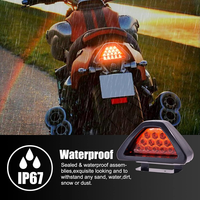 Universel 12V F1 Style Triangle Voiture Feu De Frein Antibrouillard Rouge 12LED Auto Moto Feu Arrière LED Strobe Flash Voyant D'avertissement