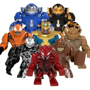 Super Heroes Big Model Riot Hulkbuster Thanos Venom Groot Clayface Building Block Figures Children's Collection Toys PG8242