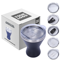 Gobelet isotherme en acier inoxydable de 10 oz, avec logo personnalisé, écologique, mini-gobelet de voyage pour vin et café avec couvercle à clipser