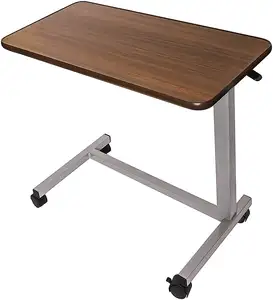 Medical Adjustable Overbed Bedside Table With Wheels (Hospital and Home Medical Use)