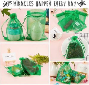 Pochettes en vrac à cordon en organza avec logo personnalisé pour cadeaux de fête de <span class=keywords><strong>mariage</strong></span> Emballage de bijoux de Noël Sacs transparents de bonbons Cadeau en maille - Product Image 4