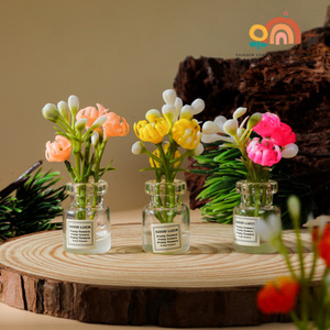 ขวดดอกไม้เรซิ่นแก้วขนาดจิ๋ว ของตกแต่งภายในรถยนต์ DIY จี้ห้อยน่ารัก - Product Image 4