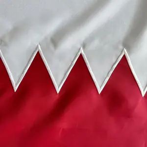 Luxury Made Sewn Polyester Qatar Flag Banner With Brass Grommet Waterproof Embroidered Nylon Country Flag Of Qatar
