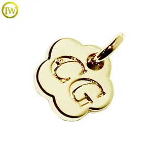 Metal Pendant Custom Flower Design Engraved Logo Jewelry Pendant Round Shape Teenager Girl Alloy Charm Tags For Necklace