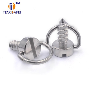 Vis autotaraudeuse en acier inoxydable Tengdafei M4 avec œillet, tête ronde fendue, fixation pour bois, taille métrique TF3137 - Product Image 1