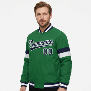 Blouson universitaire personnalisé pour homme, color block, brodé, coupe classique, boutonnage frontal, streetwear décontracté - Product Image 2