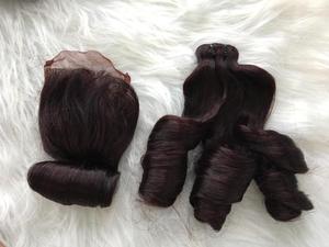 Funmi 100%, бордовые натуральные человеческие волосы REMY, для наращивания, двойная выровненная кутикула, окрашенная кожа, в стиле Fumi, мягкая и шелковистая - Product Image 5