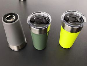 Di alta qualità in acciaio inox 20oz <span class=keywords><strong>orso</strong></span> bicchiere <span class=keywords><strong>tazza</strong></span> con paglia coperchio scorrevole con apribottiglie sul fondo rivestito in polvere Colemans - Product Image 4