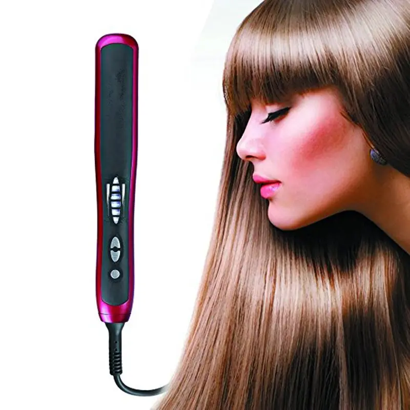 2019 أفضل بائع جهاز فرد شعر كهربائي فرشاة المزدوج الجهد 110V-240V متعدد الوظائف مشط الشعر