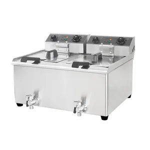Twin 18L Tank Table Top friggitrici commerciali elettriche commerciali friggitrice elettrica per pollo con Timer