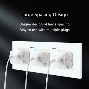EU tiêu chuẩn tường ánh sáng đẩy ổ cắm với USB A + C sạc nhanh 20 Wát với khung kính 16A - Product Image 6