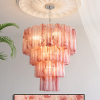 Lustre en verre de Murano français, salon médiéval en Asie du Sud-Est, cristal de luxe léger pour salle à manger, villa rétro, escalier