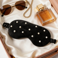 Masque de sommeil occultant de luxe léger et de haute qualité, en polyester doux et respectueux de la peau, fabriqué en Chine, logo OEM personnalisé disponible pour la maison
