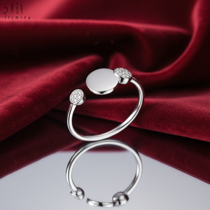 Bagues de haute qualité au design géométrique tendance, prix de gros, en or blanc massif 18 carats avec diamants naturels, bijoux - Product Image 6