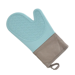 Novelty Kitchen Oven Mitts Food Grade Silicone Cotton Double-Layer Customizable Heat Resistant <b>BBQ</b> Grill Gloves - Product Image 1