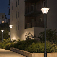 Lampe solaire DC pour pelouse extérieure moderne à succès, IP65, étanche, avec poteau de 1 m, lumière LED de jardin avec télécommande, aluminium + PC, à intensité variable