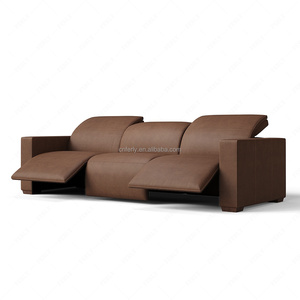 FERLY Genuine <strong>Leather</strong> Tufted Convertible <strong>3</strong> <strong>Piece</strong> <strong>Sofa</strong> Recliner Sectional <strong>Set</strong> with Chaise for Living Room - Product Image 4