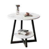 Petite table à double niveau, table d'appoint pour canapé, table d'angle, table de chevet, table à thé mobile, meubles de salon
