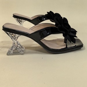 Sandales à talons hauts élégantes à fleurs d'été, grande taille, sexy, à bout carré, tongs tendance 43 - Product Image 3