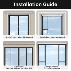 YIJIALE Tringles à Rideaux Modernes en Alliage d'Aluminium de Qualité Commerciale de 108,9 Pouces avec Rails et Rideaux Coulissants Portables Blancs Deluxe - Product Image 2