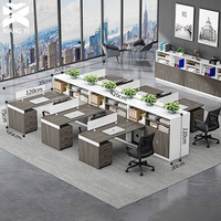 Poste de travail pour 2 à 8 personnes, bureau personnalisable, mobilier de bureau commercial, table de bureau pour espace ouvert et centre d'appels