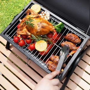 Portable <strong>Charcoal</strong> BBQ <strong>Grill</strong> <strong>Mini</strong> Tabletop Barbecue Smoker for Camping Picnic Beach Small BBQ <strong>Grill</strong> for <strong>Outdoor</strong> Cooking Backyard