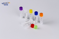 Flacon cryogénique 2D à filetage externe de 1,5 ml, emballage en sachet, bouchons multicolores, codes 3-en-1, -196 ℃ ~121 ℃ Stérile et sans DNase RNase