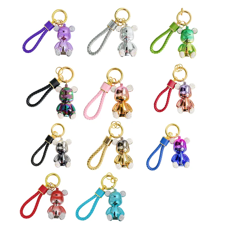 The unique crystal bear metal key chain can be used as a gift for car key chain.