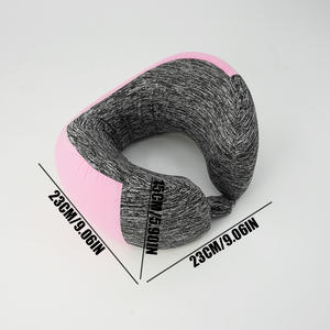 وسادة رقبة للسفر وردية بالجملة مع رغوة ذاكرة نقية للمنزل والمكتب والسفر واستخدام الطائرة وإكسسوارات السفر المريحة - Product Image 2