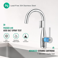 Robinet d'évier de salle de bain CUPC Chrome sans plomb à poignée unique