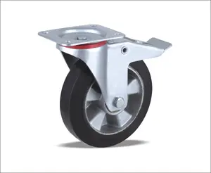 للبيع بالجملة 4 5 6 8 بوصة عمود عجلة برغي برغي دوار مع عجلات مطاطية مطاطية