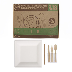 Service de <span class=keywords><strong>vaisselle</strong></span> blanc écologique de 24 pièces <span class=keywords><strong>vaisselle</strong></span> bon marché service de <span class=keywords><strong>vaisselle</strong></span> de mariage <span class=keywords><strong>jetable</strong></span> kit cadeau de <span class=keywords><strong>vaisselle</strong></span> de table - Product Image 3