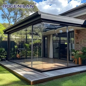 Véranda autoportante de style américain Rogenilan, imperméable, en aluminium à rupture de pont thermique, avec verre préfabriqué, pour 4 saisons - Product Image 5