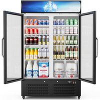 Réfrigérateur commercial vertical à une, deux ou trois portes vitrées, pour supermarché, avec dégivrage manuel, refroidisseur de boissons
