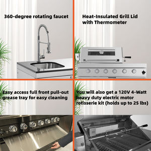 Ensemble de Cuisine Extérieure en Acier Inoxydable 304 avec Barbecue à Gaz et Rangement - Product Image 4