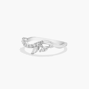 Anillo Curvo de Plata de Ley 925 con Diamante Moissanita para Mujer, Joyería Fina para Compromiso y Boda - Product Image 1
