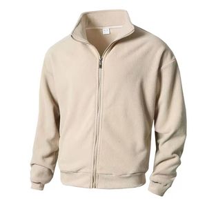 Veste polaire unisexe décontractée à manches longues, coupe-vent, avec fermeture éclair frontale, logo, col montant, en tissu tricoté 300g pour l'automne - Product Image 4