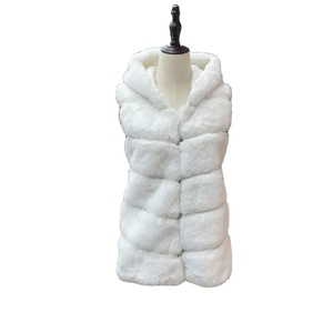 Damen Tops Kaninchen fell Weste Elegante Kunst pelz jacke Hochwertige Pelz mäntel für Frau Trendy - Product Image 1