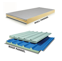 Panneaux muraux sandwich en métal insonorisés, isolés, ignifuges, en PIR, PU, polyuréthane, EPS, pour chambre froide