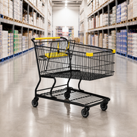Chariot de courses professionnel de style américain en métal de 150L, 180L, 210L pour supermarchés et chaînes de magasins de grande envergure