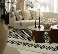 Amerikanischer Retro-Teppich Wohnzimmer Sofa-Teppich Wasserdichter Polypropylen-Teppich im Mittelalterlichen Stil für Flur und Garderobe