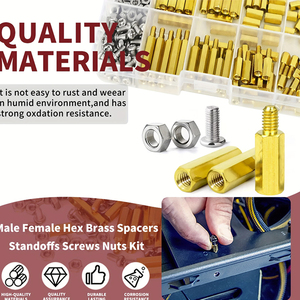 OKYN260305-41 176pcs M3 Hex Brass <b>Spacer</b> Standoff Assortment Set Copper Column Kit for PCB Mounting - Product Image 6