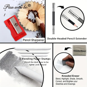 Panwenbo – Kit <span class=keywords><strong>de</strong></span> Crayons à <span class=keywords><strong>Dessin</strong></span> en Bois Personnalisable (29/33/44 Pièces) – Outils Professionnels pour l'Art et le Croquis – Vente en Gros - Product Image 4