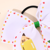 En gros, Nœuds pour le coiffage en ruban gros-grain de 7 pouces, motif crayon et pomme, pour la rentrée scolaire, pour filles