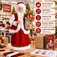 Figurine de Père Noël Madame Claus, Poupée de Noël, Grand-mère de Noël, Tenant un Sac Cadeau, Décoration Traditionnelle Rouge et Blanche pour les Fêtes, Fournisseur en Gros pour Hôtels et Maisons