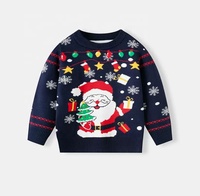Nouveau pull de Noël d'hiver pour enfants, motif de dessin animé, col rond, tricot, tenue scolaire, garçons, filles, tissu élastique
