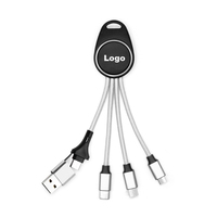 Llavero con Cable de Carga 6 en 1 y Logotipo LED Personalizado |   Cable USB de Carga Rápida Múltiple para Regalos Promocionales