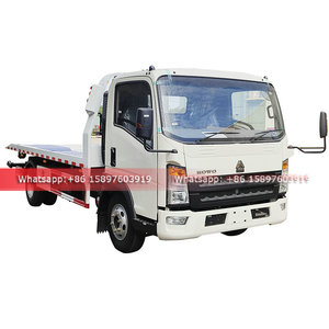 RHD HOWO Tow Truck Hoist Car Lift <span class=keywords><strong>Plateau</strong></span> à plat Full Down Wrecker Body Meilleur prix pour les ventes - Product Image 1